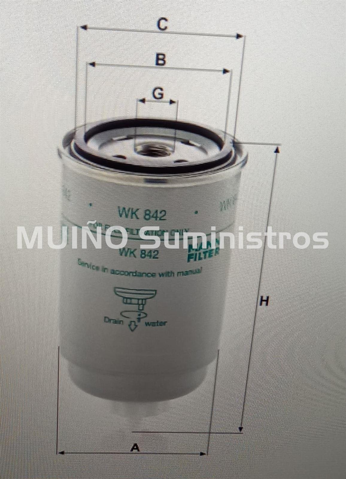 MANN WK842 FILTRO COMBUSTIBLE( SAME VARIOS) - Imagen 1